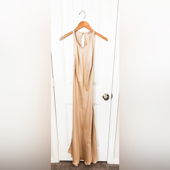 TWINSET Milano Viscose Tan Maxi Gown Size Medium - Picture 1 of 2